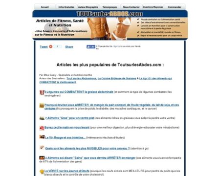 7 best-sellers avec les dernières trouvailles : MINCEUR, ANTI-AGE, DESTRUCTEUR DE DIABETE, BOOSTER DE TESTOSTERONE... | ToutsurlesAbdos.com | par Mike Geary & Cat Ebeling