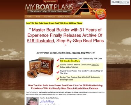 NEW! MyBoatPlans 518 Boat Plans - Updated For Higher Comms!